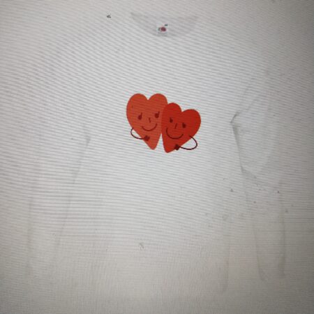 White long sleeve T-shirt Valentine Hearts Print