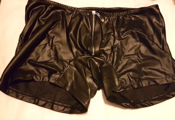 Sexy PU boxershorts med glidelås