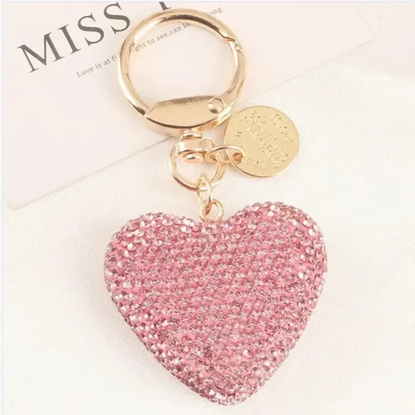 Veske accessory med rosa hjerte anheng bag pendant key-chain