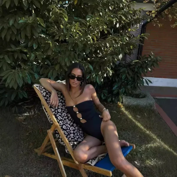 Bandeau badedrakt sort