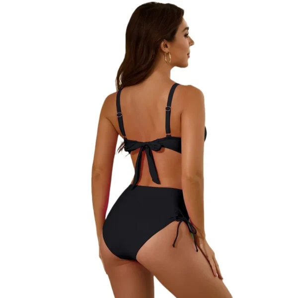 High waist bikini for damer sort women's bikini black b