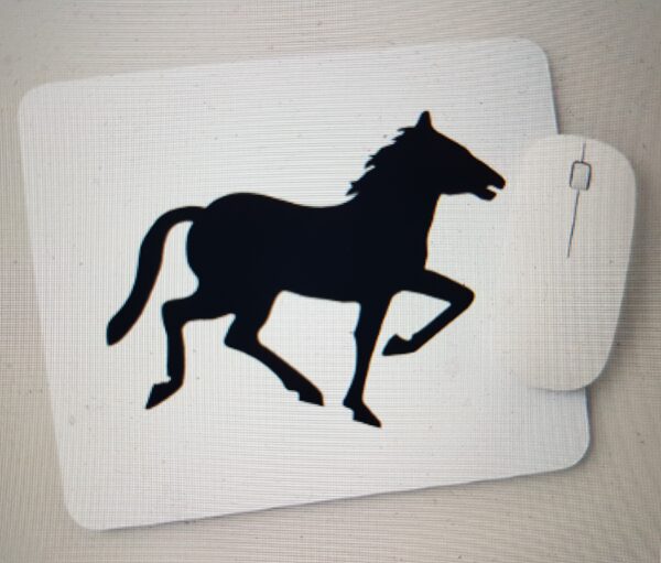 Hvit musematte hest bilde White mouse-pad horse printing