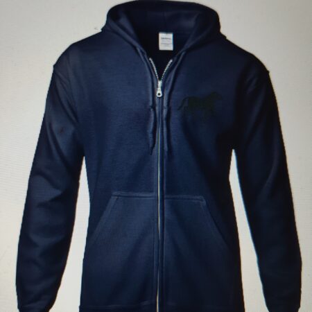 Jakke med hette unisex long sleeve zipper hoodie dark blue