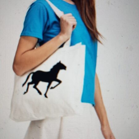 Tøyveske med hest bilde canvas bag for shopping horse printing