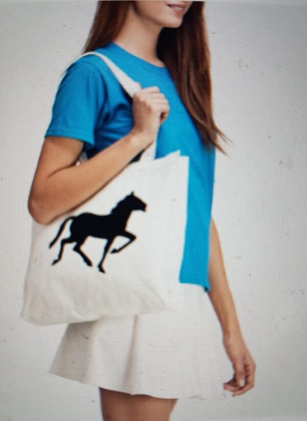 Tøyveske med hest bilde canvas bag for shopping horse printing