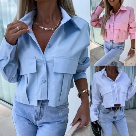 Bluse med store lommer