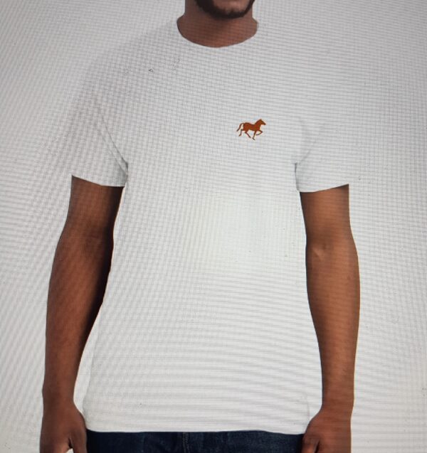 Hvit unisex T-skjorte brun hest figur