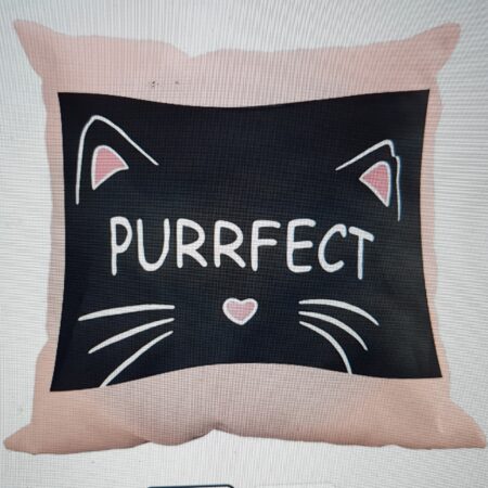 Pyntepute katt ansikt trykk rosa