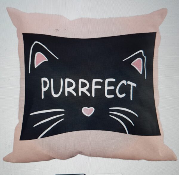Pyntepute katt ansikt trykk rosa