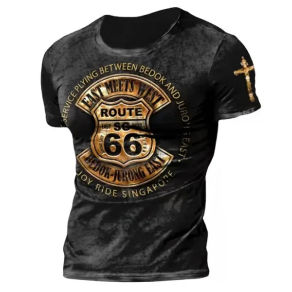 Retro stil T-skjorte menn route 66