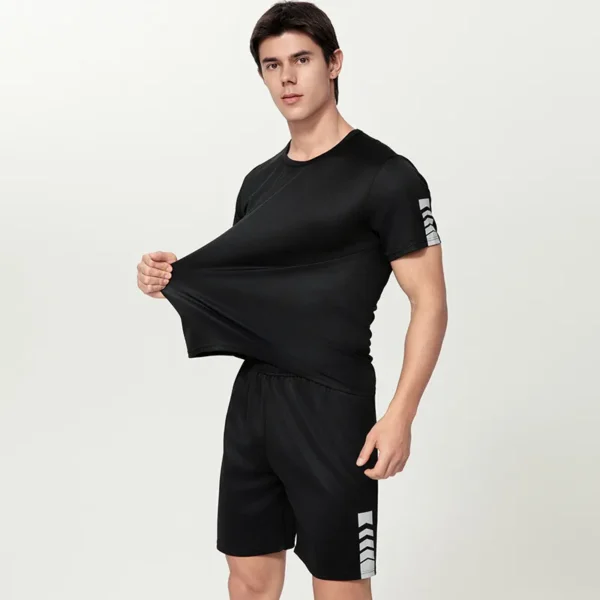 Shorts og T-skjorte sett for menn sort