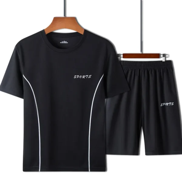 Treningstøy menn shorts og T-skjorte sett sort